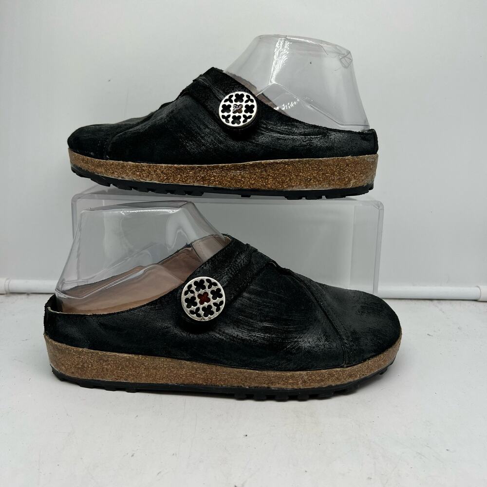 Haflinger Shoes Womens 37 Adventure Slip On Mule Clogs Black Comfort US 6